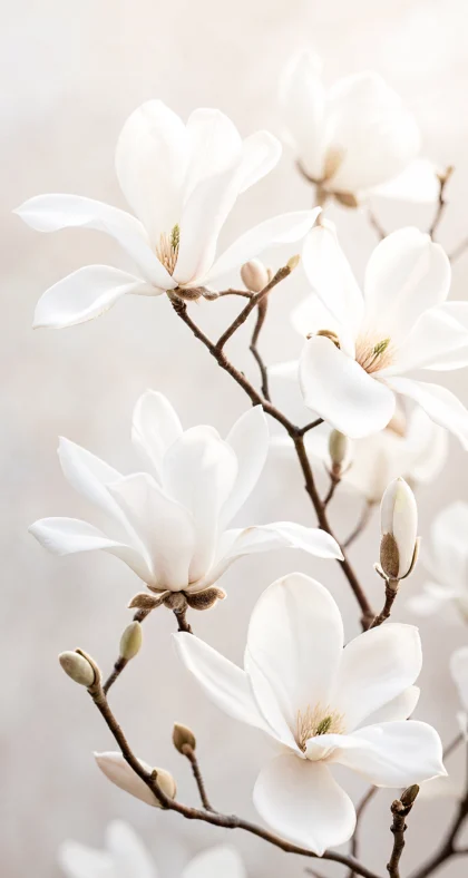 白色玉兰花清雅平板壁纸