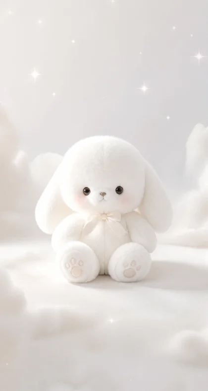 白色玩偶治愈平板壁纸