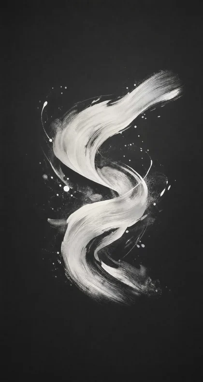 白色笔触抽象平板壁纸