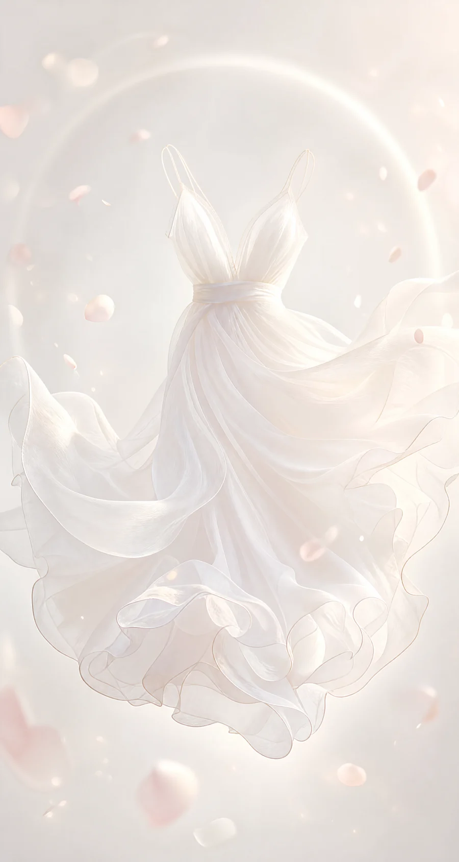 白色纱裙梦幻平板壁纸