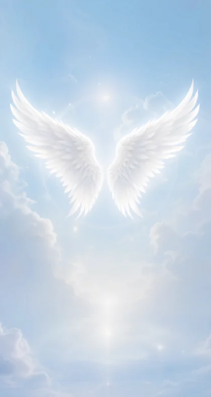 纯白羽翼梦幻平板壁纸