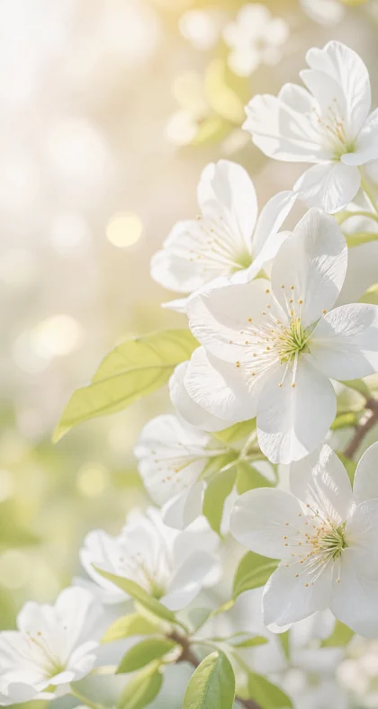 清雅白色花平板壁纸