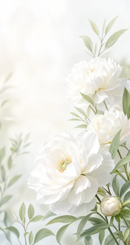 白色花卉清雅平板壁纸