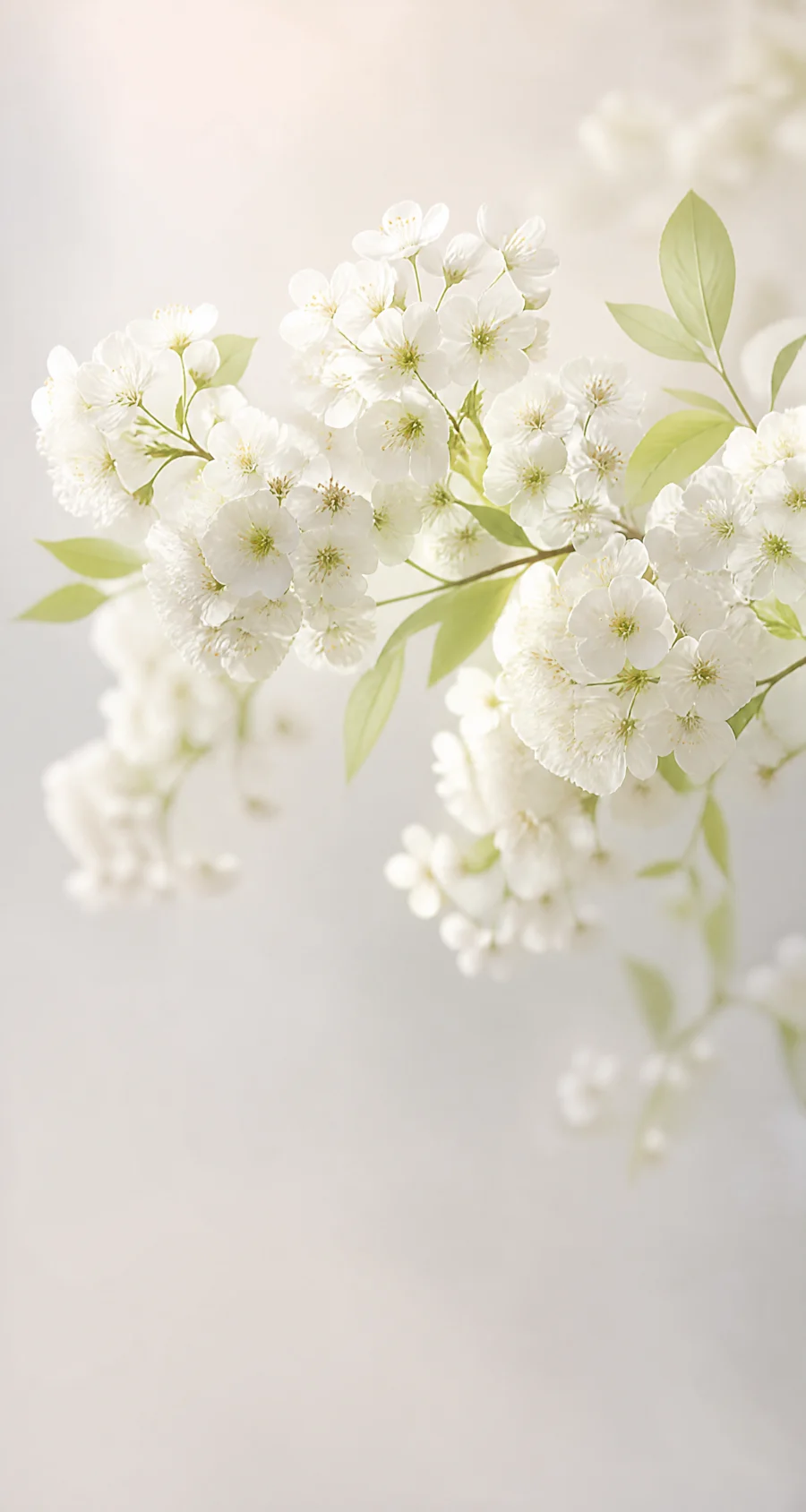 白色花簇清新平板壁纸