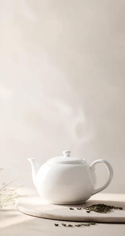 白色茶壶极简平板壁纸