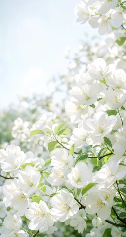 清新白花丛平板壁纸