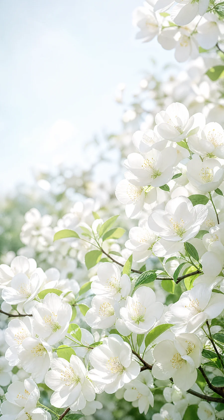 清新白花丛平板壁纸