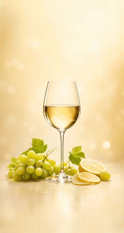 清雅白葡萄酒平板壁纸