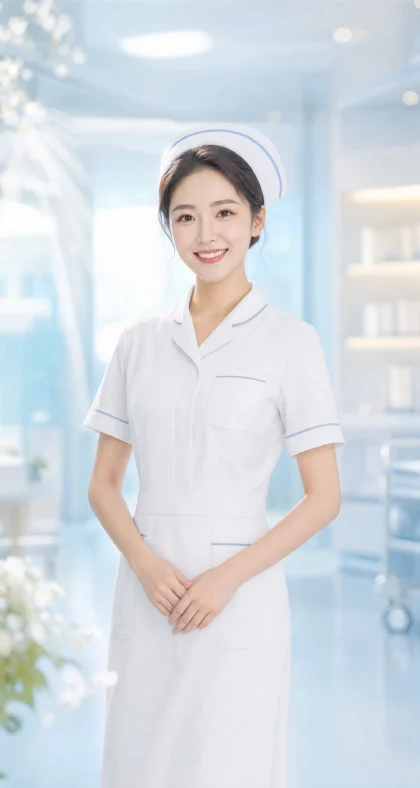 白衣护士治愈系平板壁纸