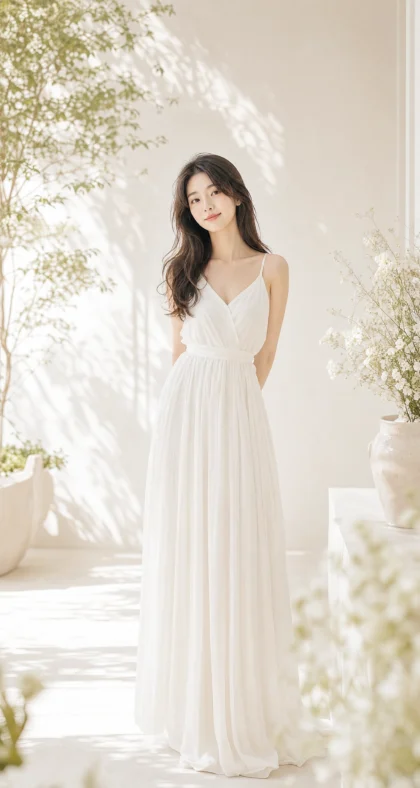 白衣美女清新平板壁纸