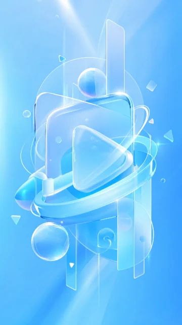 B站蓝清透流光手机壁纸