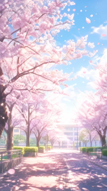樱花校园春日手机壁纸