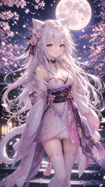 梦幻猫耳角色手机壁纸