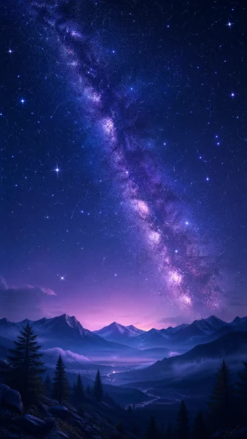 夜空星河梦幻手机壁纸