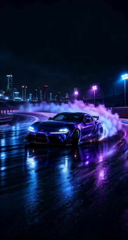 霓虹赛道漂移平板壁纸