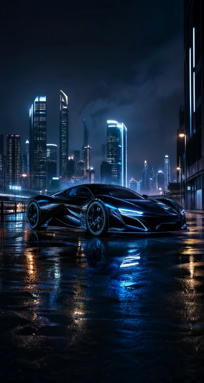 霓虹夜色超跑平板壁纸