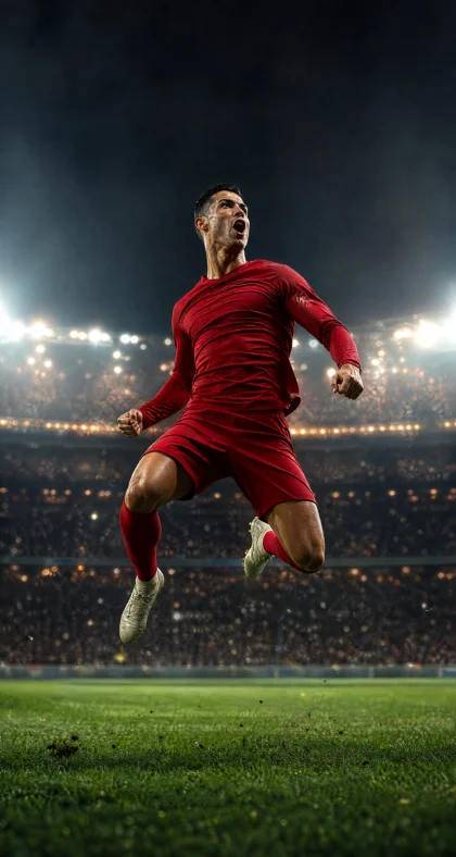 Ronaldo Celebration 胜利跃起平板壁纸