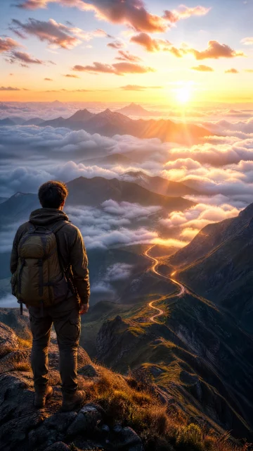 云海之上的旅行者手机壁纸