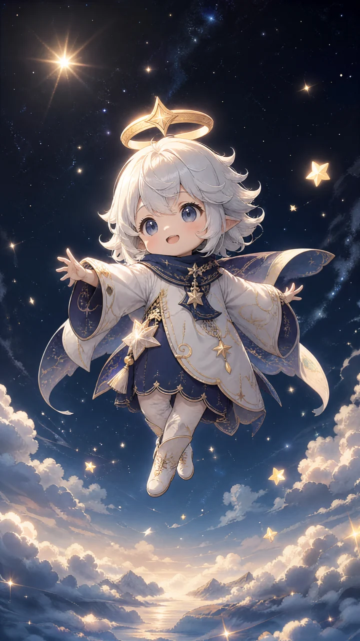 派蒙梦幻星空手机壁纸