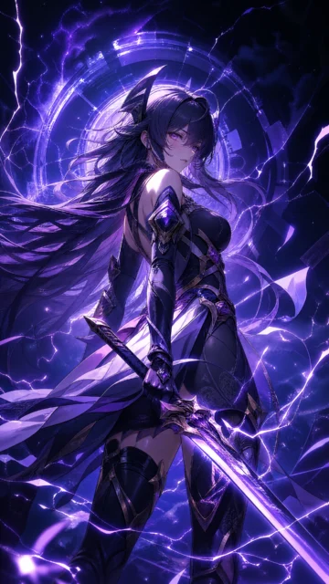 雷电芽衣紫电女剑士手机壁纸