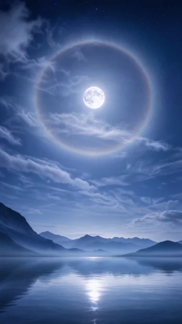 月晕静夜手机壁纸
