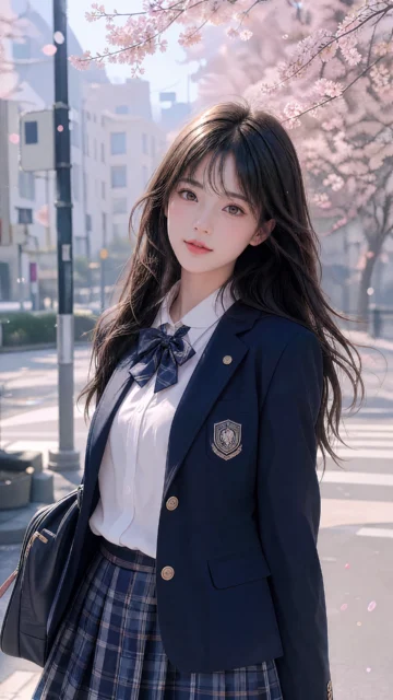清新制服穿搭手机壁纸