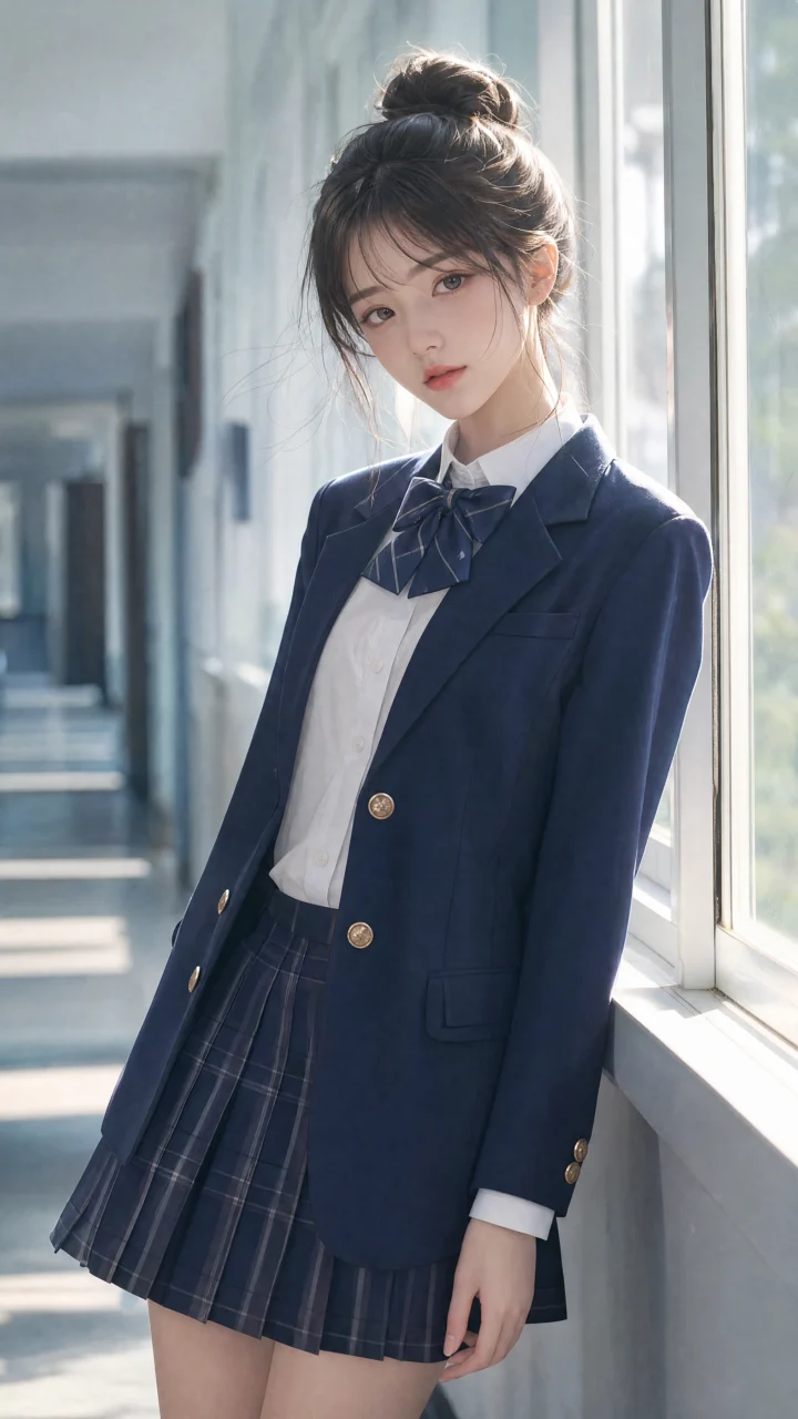 清晨校园学校制服手机壁纸