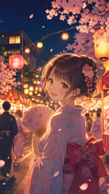 文化祭灯火手机壁纸