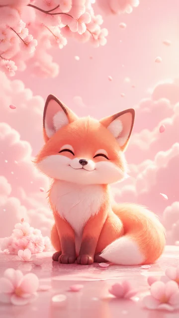 阿狸粉色治愈手机壁纸