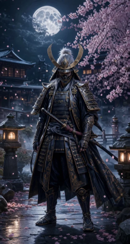 月夜武士 Cosplay 平板壁纸