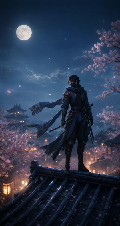 月夜忍者 Cosplay 平板壁纸