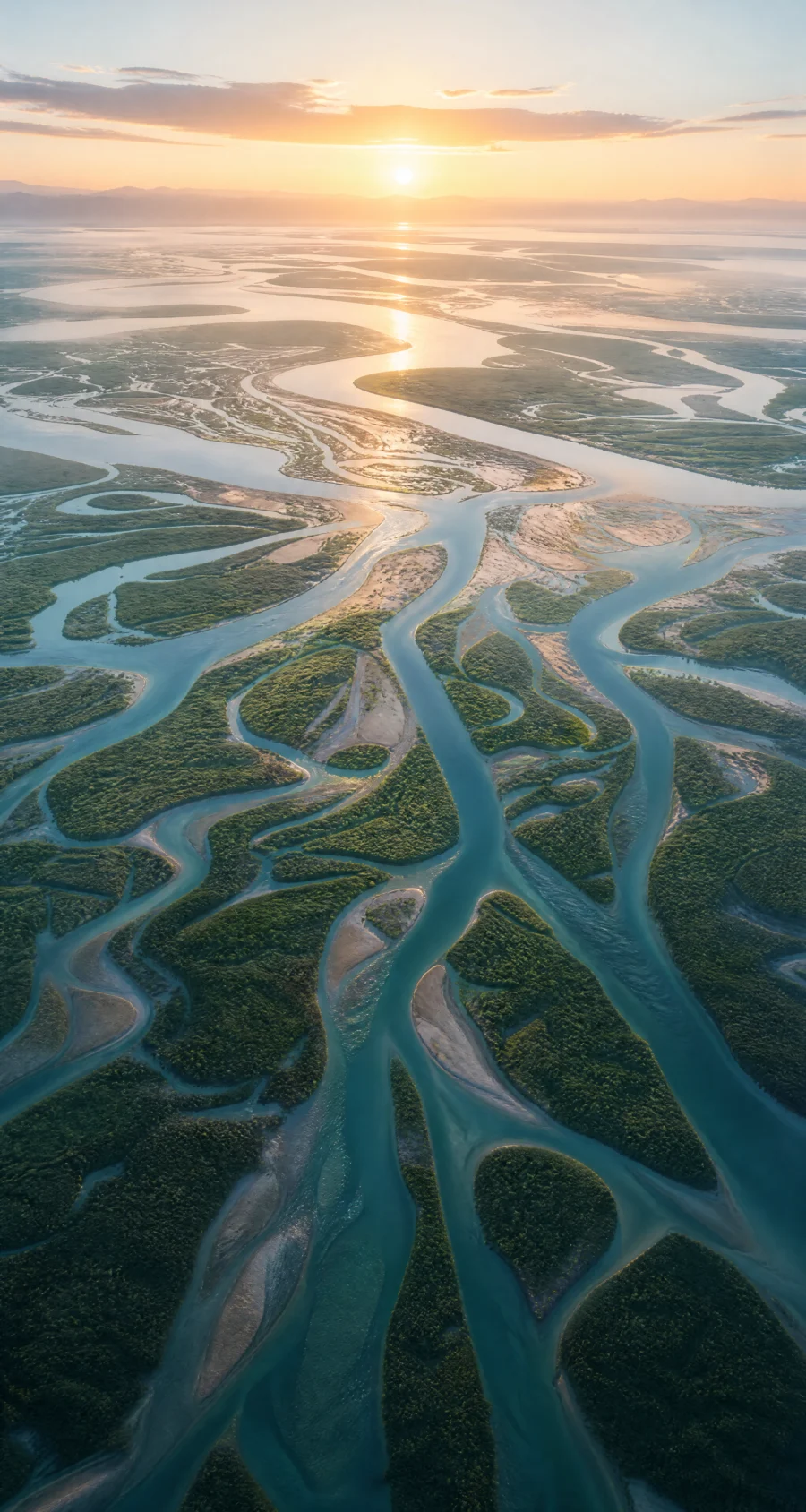 晨光中的三角洲湿地