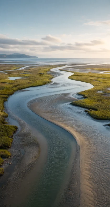 潮汐河道湿地平板壁纸