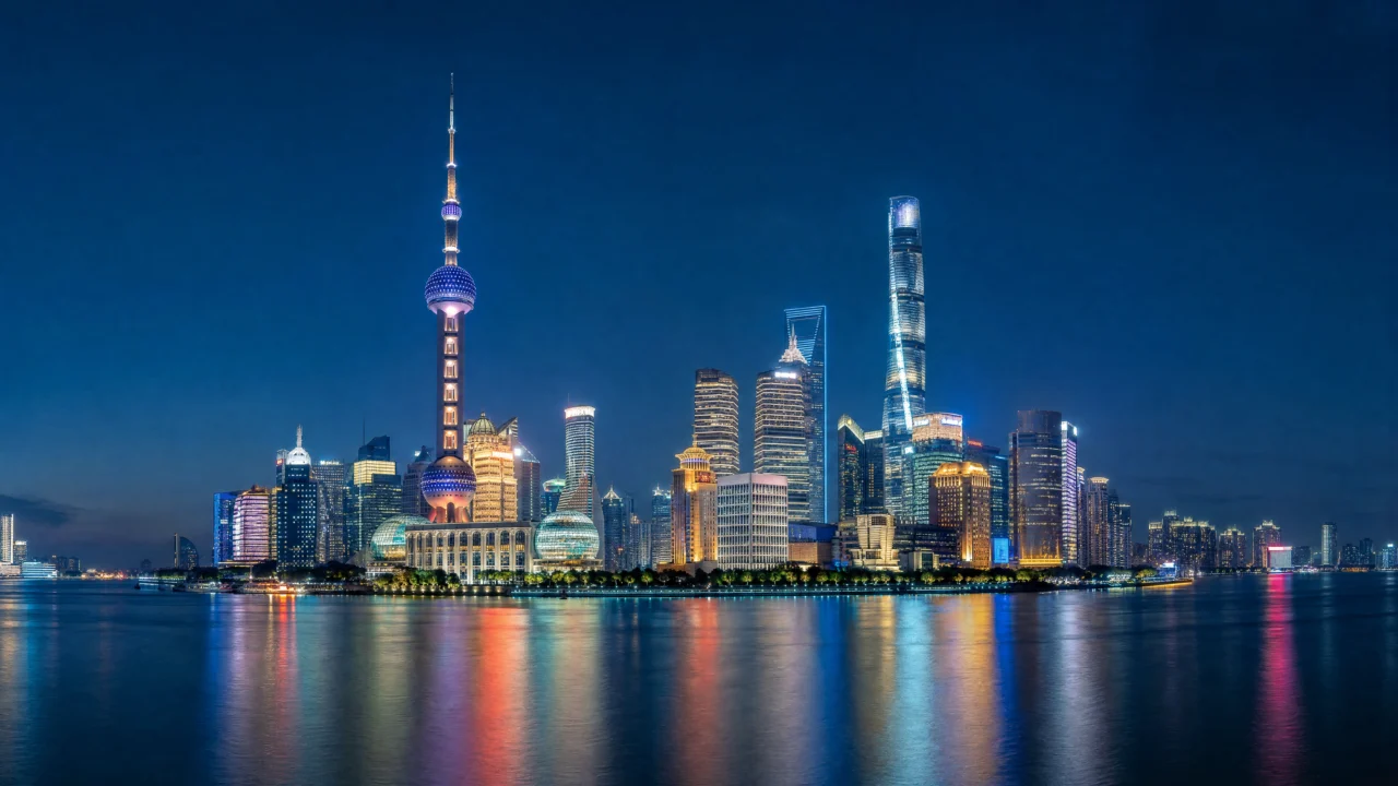 陆家嘴璀璨夜景桌面壁纸
