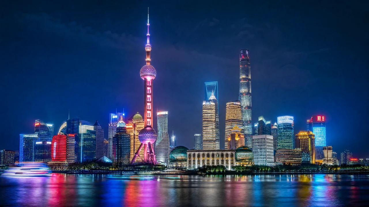 东方明珠塔夜景桌面壁纸