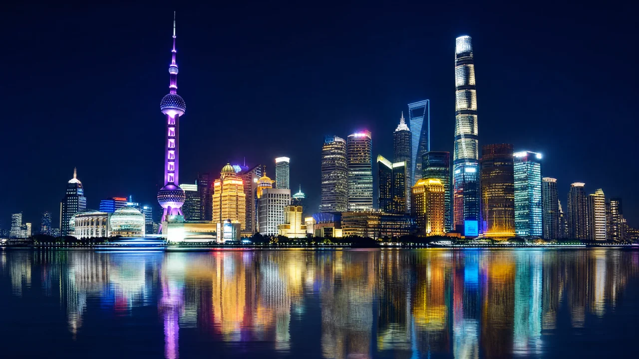 浦东夜色天际线桌面壁纸