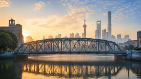 外白渡桥晨光桌面壁纸