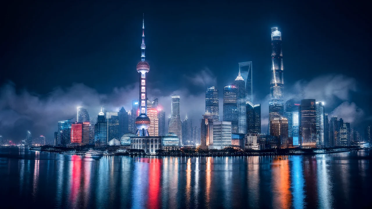 现代上海夜景桌面壁纸