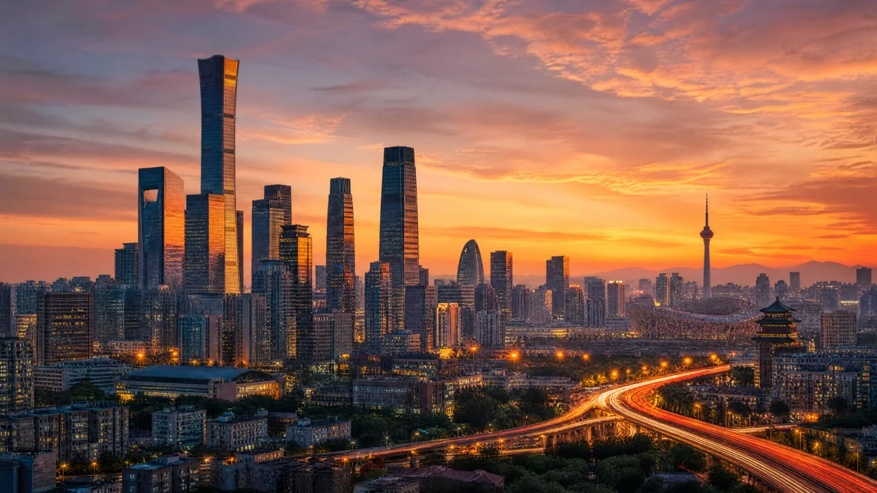 北京天际线夕阳桌面壁纸