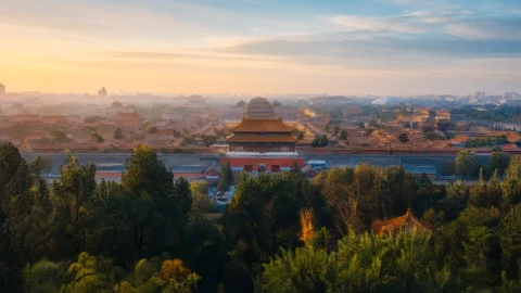 景山俯瞰北京中轴线桌面壁纸