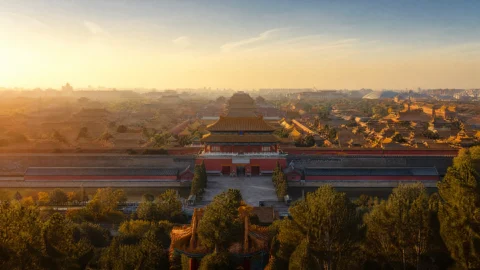 景山俯瞰北京中轴线桌面壁纸
