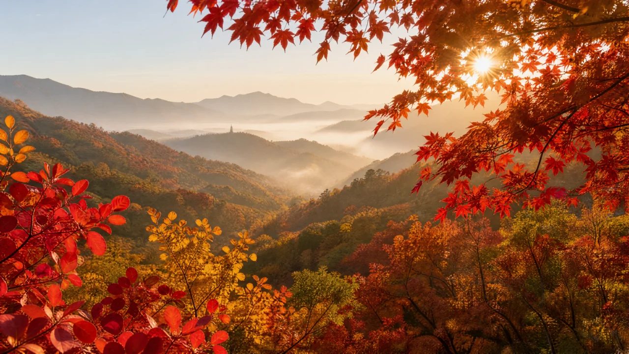 香山红叶秋日山景桌面壁纸