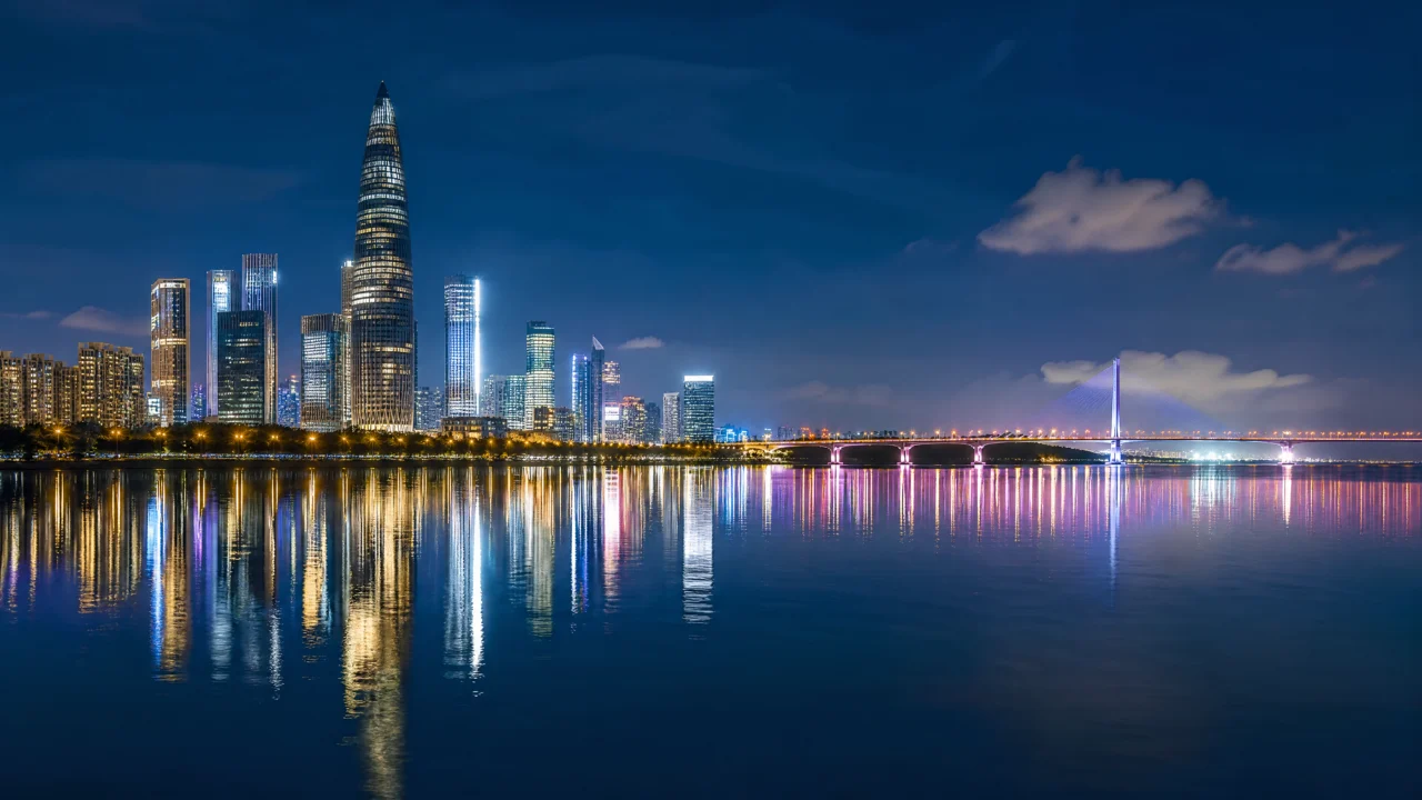 深圳湾璀璨夜景桌面壁纸