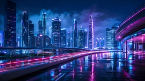 深圳霓虹夜景桌面壁纸