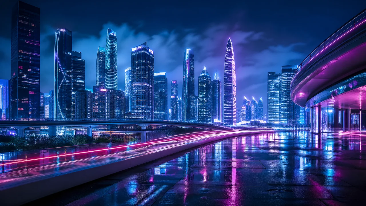 深圳霓虹夜景桌面壁纸