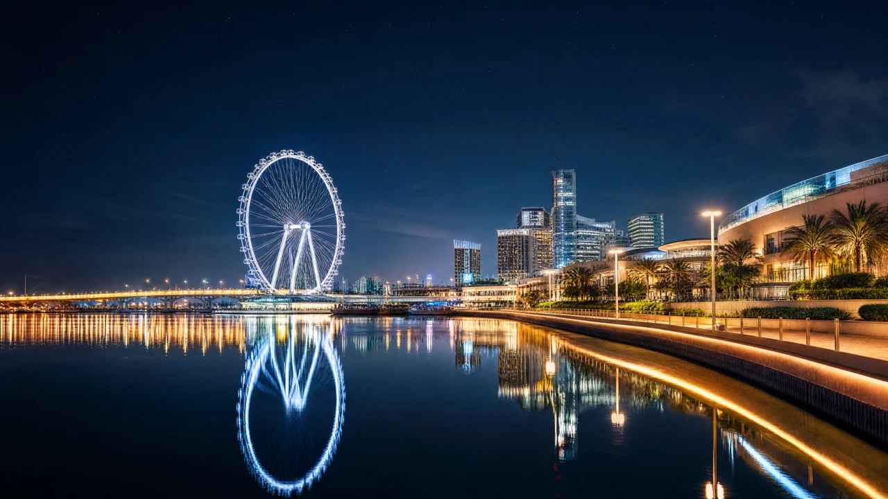 欢乐港湾璀璨夜景桌面壁纸