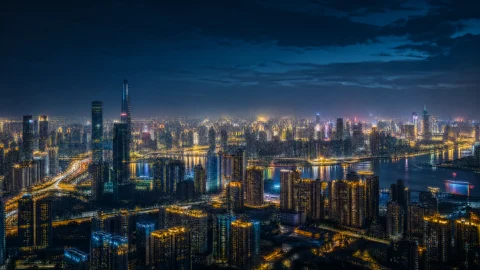 城市灯海夜景桌面壁纸