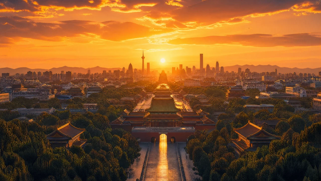 中轴线晨曦风光桌面壁纸