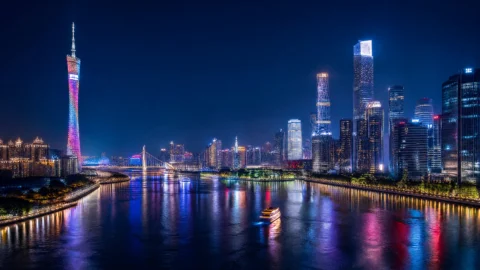 珠江夜景桌面壁纸
