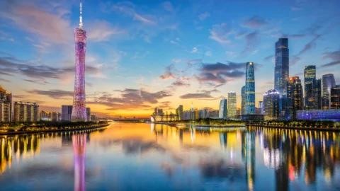 广州天际线珠江夜景桌面壁纸